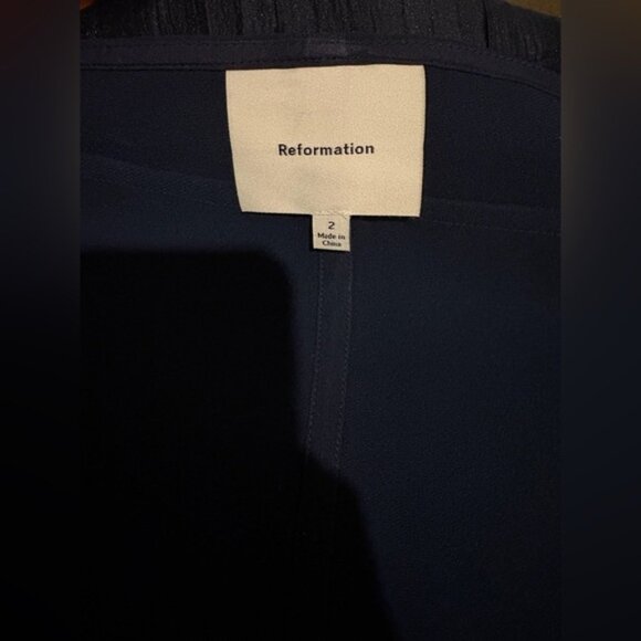 NEW Reformation Cyra Drop Waist Dress Midnight Navy Blue | US 2 UK 4 - Picture 9 of 15